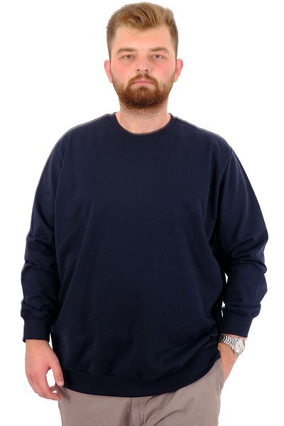 ModeXL Ανδρικό φούτερ Basic - Mode XL, Μεγάλο μέγεθος, Crew Neck, Recycle B24529 Navy Blue
