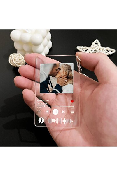 EJOYA Kişiye Özel Spotify Barkodlu Ve Fotoğraflı Akrilik Anahtarlık 114076