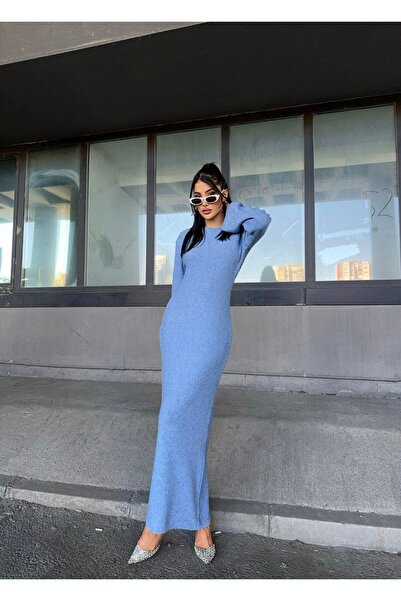 buqre's moda Rochie maxi din tricotaje texturate sezon nou