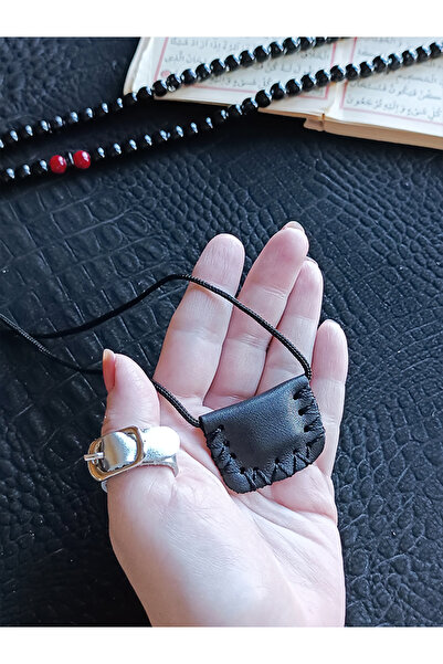 ViP GiFT Mini Cevşen Dualı Kolye Muska Hakiki Deri El Yapımı Dörtgen