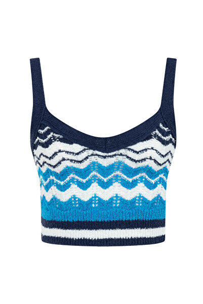 Mudo Striped Strap Crop Bluz