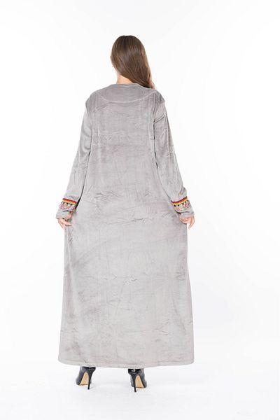 mervemoda Women's Long Sleeve Velvet Dress