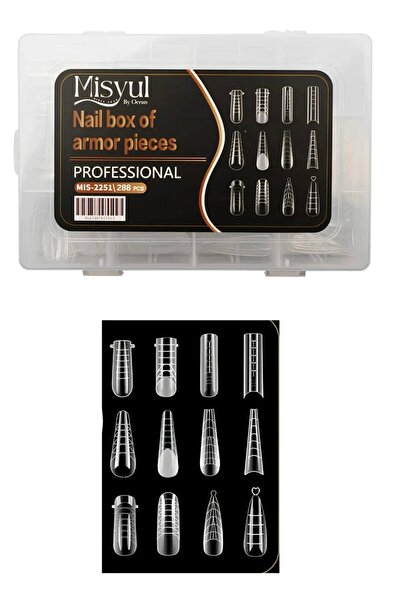 FREELADY Professional Polygel Form Tips - Polyjel Kalıp Tips 288 Adet-12 Model
