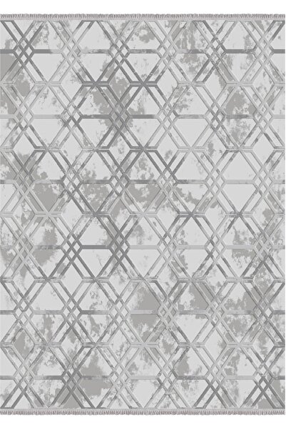 İpek Halı İpek Mekik Halı Gaspara 14683 Gri Modern Salon Halısı