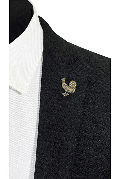 BLC Basic Line Co. Horoz Figürlü Bronz Renginde Ceket Yaka İğnesi Broş