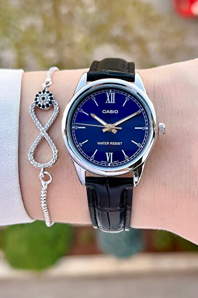 Casio Women's Wristwatch with Case Metallic Dial Navy Blue Color 2 Years Warranty