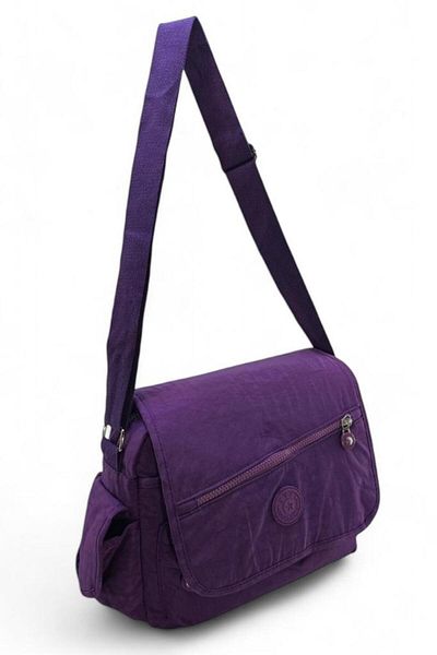 Baginn Geantă de umăr din țesătură ușoară pentru poștaș - cu curea încrucișată și buzunare, hidrofugă, 30*25 cm