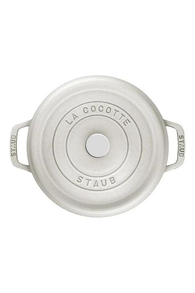 STAUB 24cm 3.7Lt Truffle White Round Cast Pot - 405014120