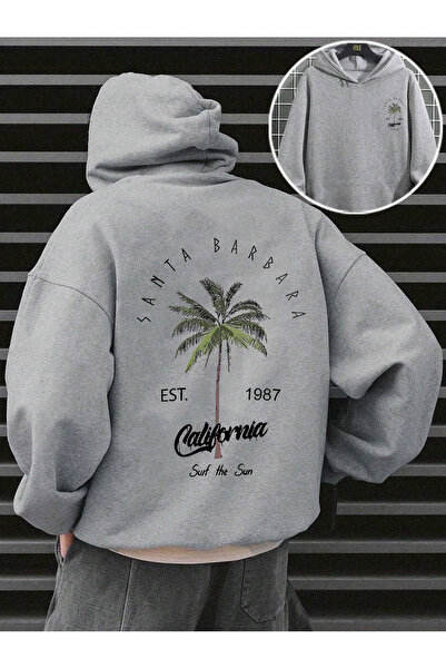 YUVEST BLACKROCK Unisex Oversize kroj Santa Barbara Štampano Sa kapuljačom Du...