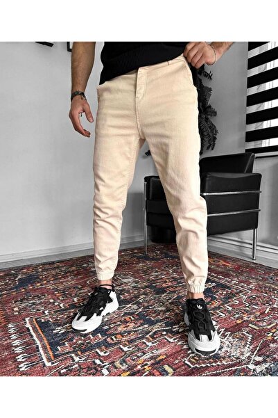 Pontul Erkek Esnek Paça Lastikli Boyfriend Jogger Jeans Kot Pantolon