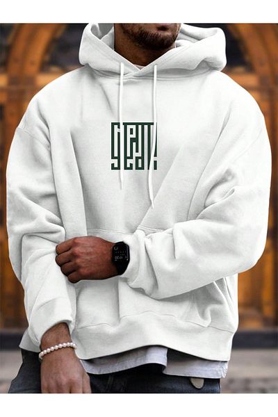 YUVEST Φούτερ με κουκούλα BLACKROCK Unisex Oversize Maze Printed Hooded