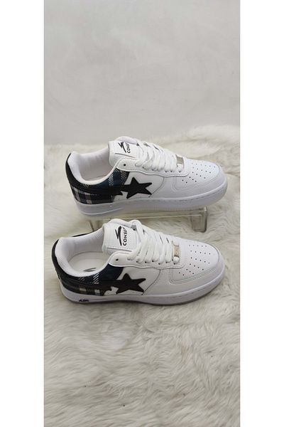 ÇİĞDEM KUNDURA Çiğdem Unisex Λευκό Δερμάτινο Flat Sole Unusex Αθλητικά Παπούτσια