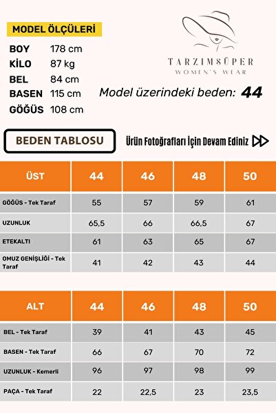 tarzımsüper Luxury Winter Viscose Cotton Women's Pajamas Set - Comfort Model with Elastic Waist