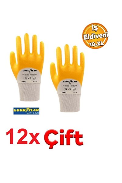 Depolife Goodyear F2 Nitril Full Kaplama Eldiven Kalın Nitrit kaplama Sızdırmaz 12 çift Xl