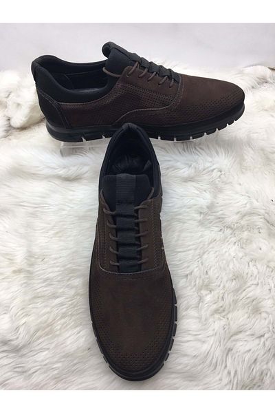 Voyager Bitter Brown Rubber Laced Real Nubuck Leather Men's Shoes 4765
