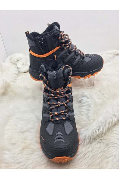 ÇİĞDEM KUNDURA Unisex Crocus Μαύρο-Πορτοκαλί Trekking Boots
