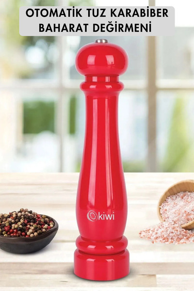 Kiwi Pilli Seramik Otomatik Ayarlanabilir Tuz Karabiber Değirmeni Kuru Bahara...