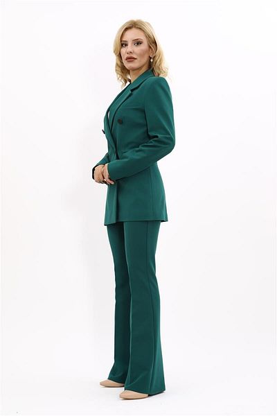 ÖNDER ÖZSOY Emerald Blazer Jacket and Spanish Leg Trousers Set