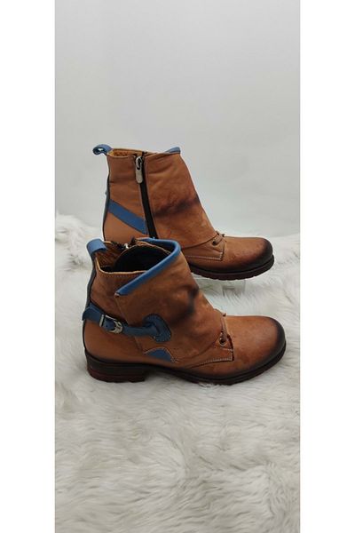 ÇİĞDEM KUNDURA Tan Colored Crocus Leather Γυναικείες Μπότες - B2A