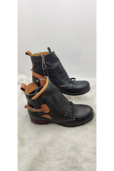 ÇİĞDEM GENUINE LEATHER BLACK-TAĞA WOMEN 'S BOOTS (B2)