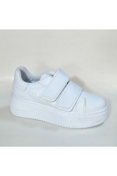 ÇİĞDEM KUNDURA White Crocus Sneakers - Thick Sole and Velcro