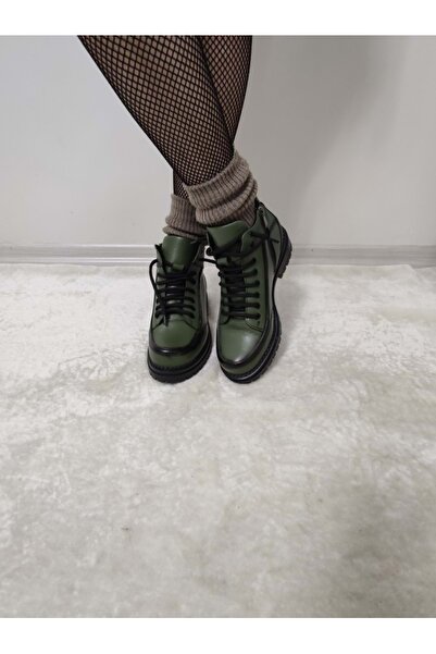 ÇİĞDEM KUNDURA Γυναικείες μπότες από γνήσιο δέρμα Cream Tied Crocus - B1B