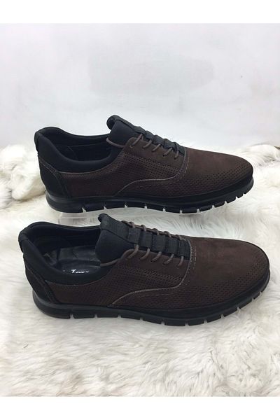 Voyager Bitter Brown Rubber Laced Real Nubuck Leather Men's Shoes 4765