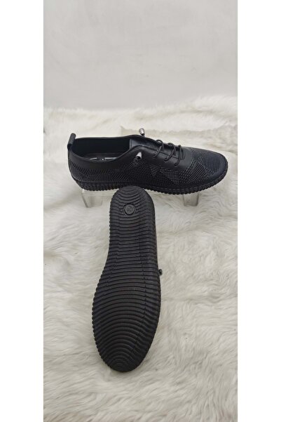 Voyager Genuine Leather Black Rubber Laced Shoes - A1