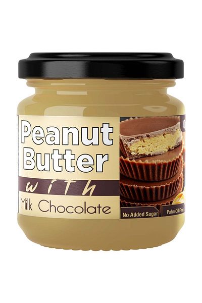 OptiTect Peanut Butter with Milk Chocolate, 200 Gm, No Added Sugar, Palm Oil Free