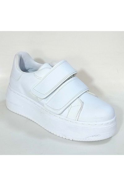 ÇİĞDEM KUNDURA White Crocus Sneakers - Thick Sole and Velcro