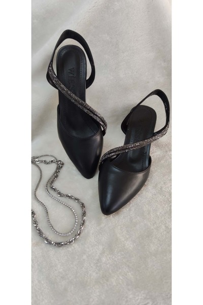 ÇİĞDEM KUNDURA Çiğdem Krem Taşlı Alçak Topuk Abiye Babet Ayakkabı( Wie At2b)