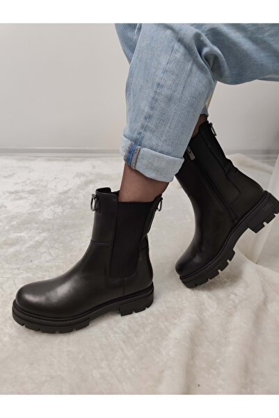 ÇİĞDEM KUNDURA Quaint Gerçek Deri Midi Boy Bot (BRÇ B 12)