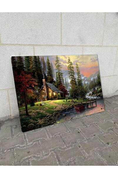 Limitless Design Pictură peisagistică (peisaj de casă pe malul râului) Tablou...