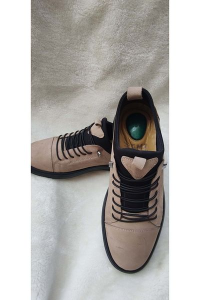 ÇİĞDEM KUNDURA Milla - Παπούτσια από δέρμα Nubuck με λαστιχένια δεμένη άμμο