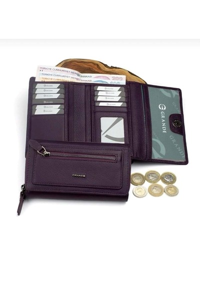 Grande - 2715 - Gerçek Deri Kadın Cüzdanı