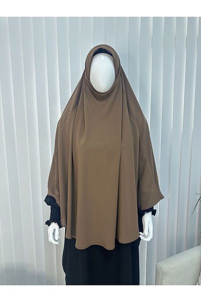 erasra class Sultanbaşlı Souffle Medina Silk Μονοκόμματο σεντόνι Κορυφαίο Καφέ Χρώμα, χιτζάμπ (Κατάλληλο για Hajj και Umrah)