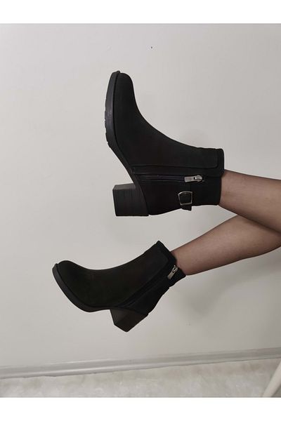 ÇİĞDEM KUNDURA Women's Short Boots - Genuine Leather, Low Heel