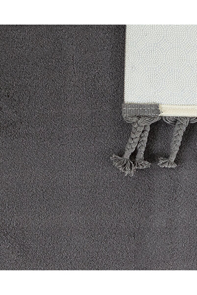Madame Coco Carol Saçaklı Halı - Antrasit - 80x150 Cm