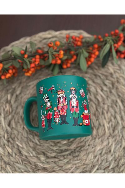 Den Tasarım Hediyelik New Year's Special Ceramic Mug/Glass with Green Bullet Soldier Figure