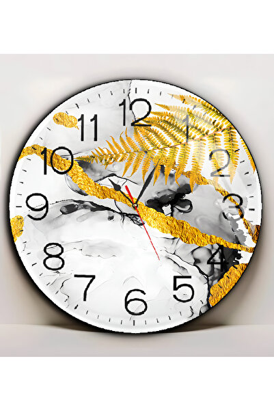 Harika bir ev Hari̇kabi̇rev | Unbreakable Glass (Hour) White Gold Abstract Le...