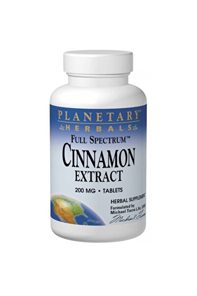 Planetary Herbals مستخلص القرفة الطيف الكامل، 200 ملجم، 60 قرصًا