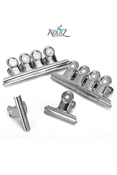 Akraz Art Design Round Clips 38 mm Metal Maşa Kıskaç 6 adet