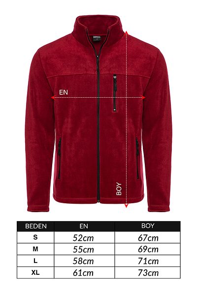 VEGA PORT Μπουφάν Unisex Claret Red Bato γιακά με φερμουάρ και 3 τσέπες εξωτερικού χώρου