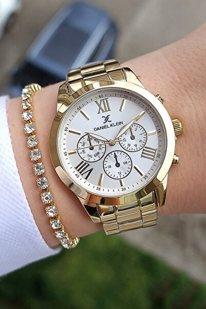 Daniel Klein Jewelled Bracelet and Wristwatch Set - Gold Yellow Steel Material