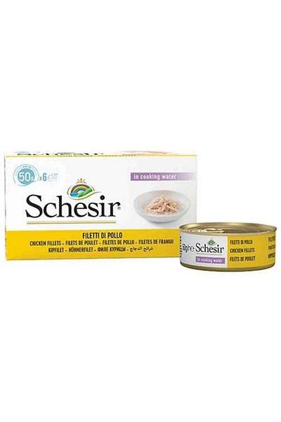 Schesir Multipack Chicken Adult Canned Cat Food 6X50 Gr