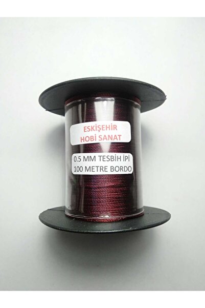 Eskişehir hobi sanat Burgundy Color Rosary Thread - 0.5 Mm, 100 Meters