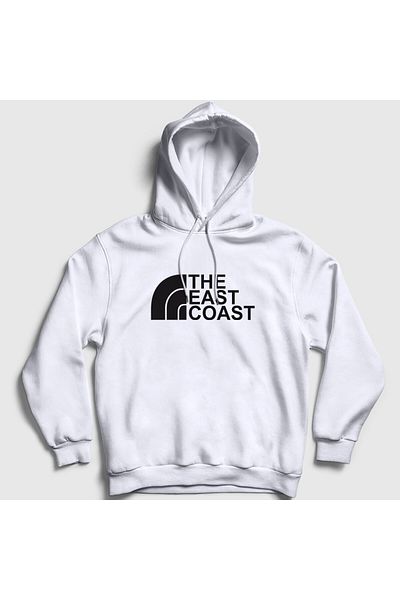 Presmono Unisex Λευκό λογότυπο The East Coast Hooded φούτερ 503550 ττ