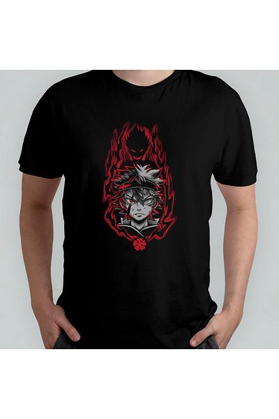 Pixxa Μαύρο τριφύλλι Asta - T-Shirt 100% Cotton Crew Neck Model 2