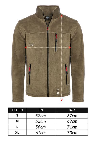 VEGA PORT Μπουφάν Unisex Green Bato γιακά με φερμουάρ και 3 τσέπες εξωτερικού χώρου