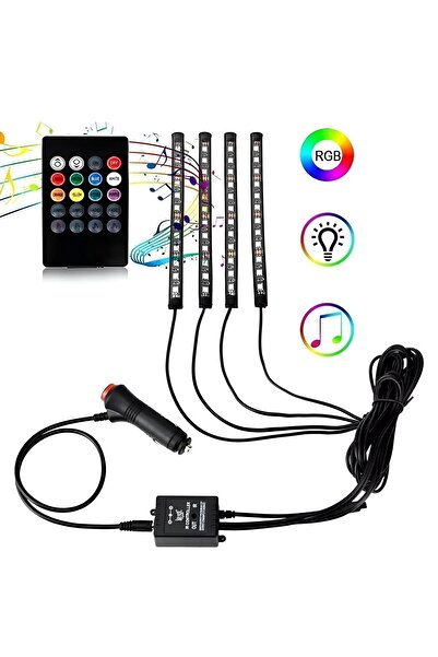 Sosyal Çarşı ARAÇ İÇİ KUMANDALI PARTİ IŞIĞI AYAK ALTI AYDINLATMA 12 LED AUTO ...